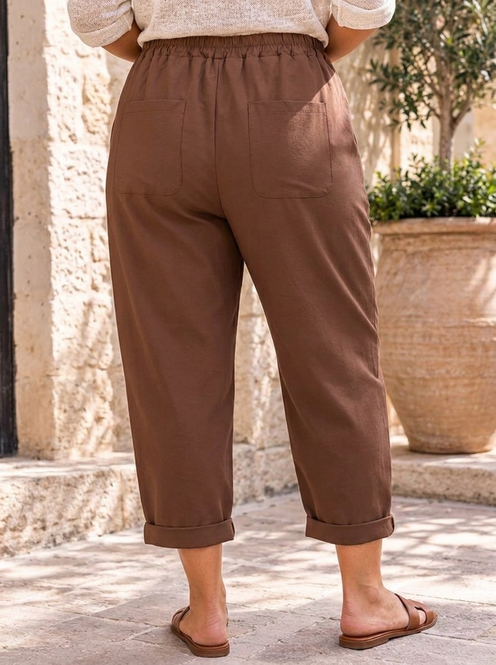 “LUCY” Premium Relaxed Fit Trousers  brown
