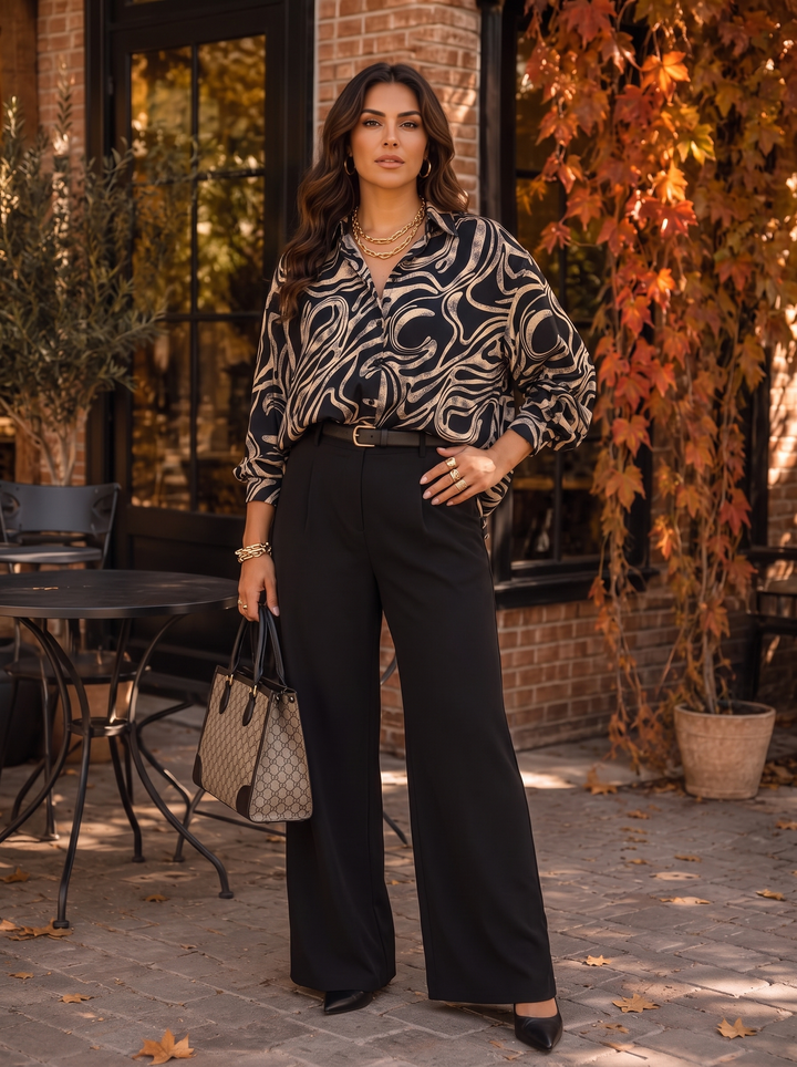 “WILLOW Collection” Pattern Shirt MARBLE PRINT