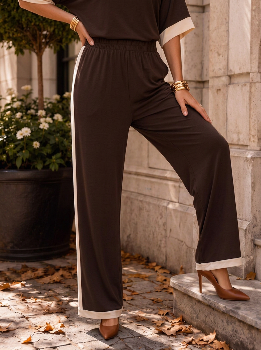 “LUNA Collection”  Contrast Trousers brown 