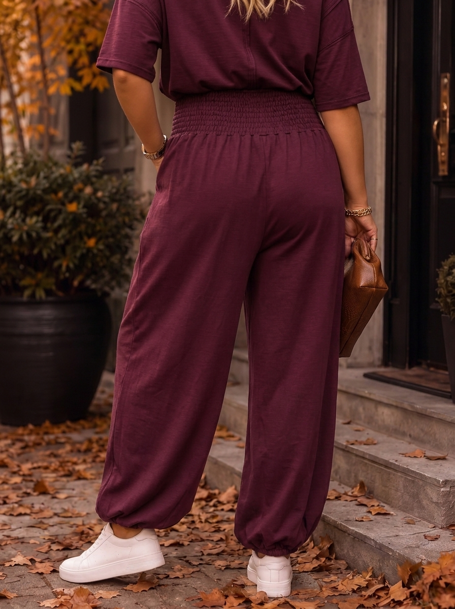 “BETH Collection” Soft Touch Jogger Trousers burgundy