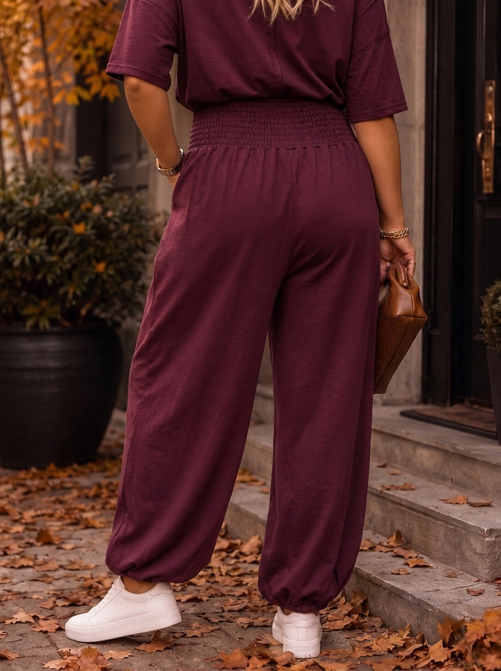 “BETH Collection” Soft Touch Jogger Trousers burgundy