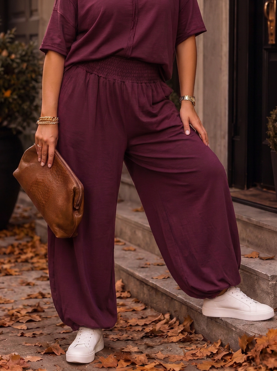 “BETH Collection” Soft Touch Jogger Trousers burgundy
