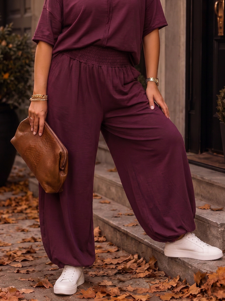 “BETH Collection” Soft Touch Jogger Trousers burgundy