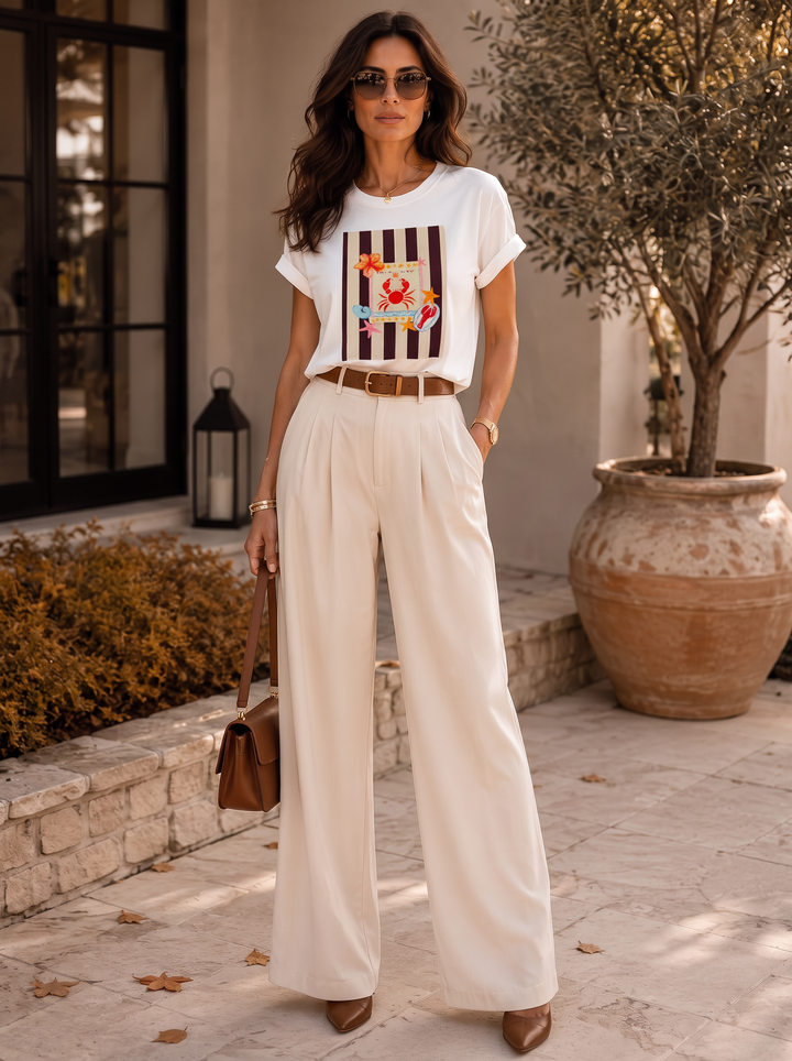 “MILEY” Graphic Print T-Shirt white