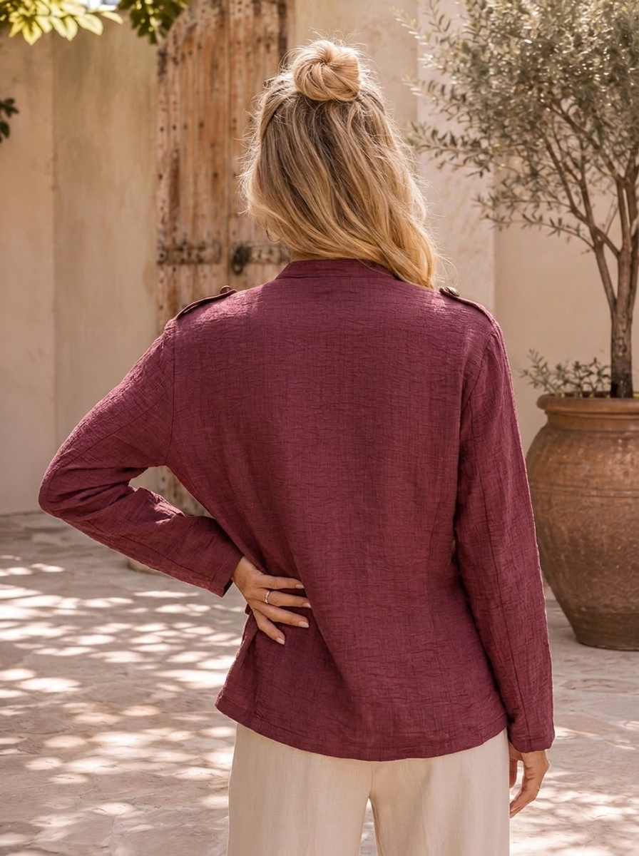 “NADIA” Military Jacket burgundy