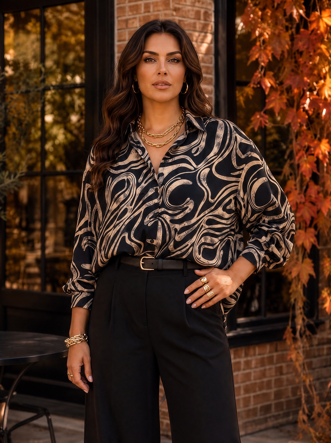 “WILLOW Collection” Pattern Shirt MARBLE PRINT