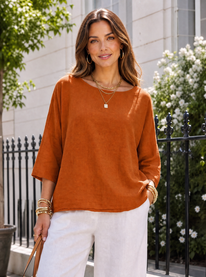 “COLETTE” Top rust orange