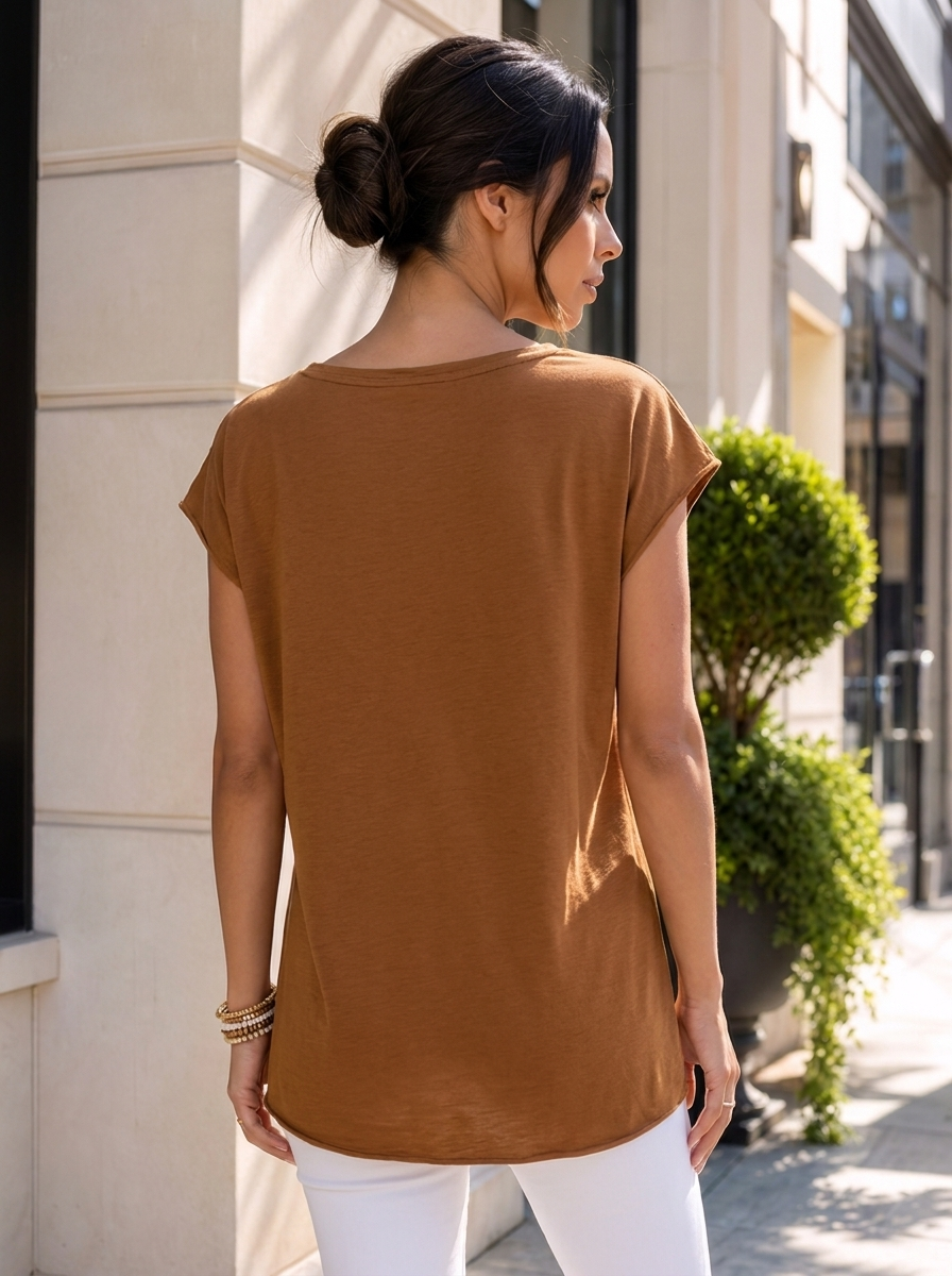 “SIENNA”  Essential T-Shirt tan