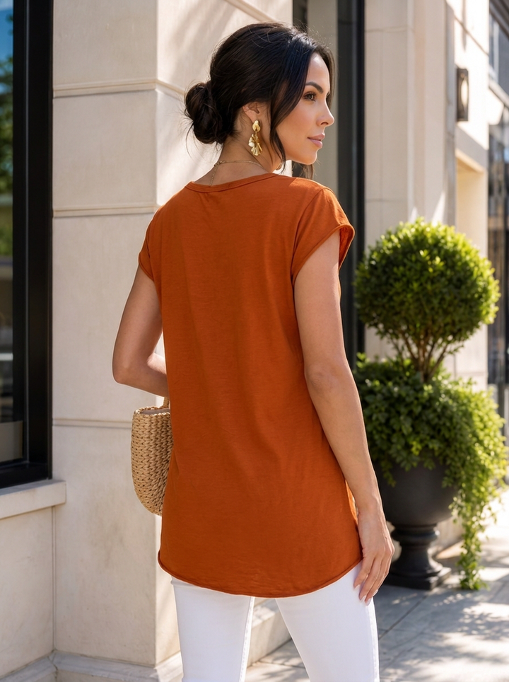 “SIENNA”  Essential T-Shirt rust orange