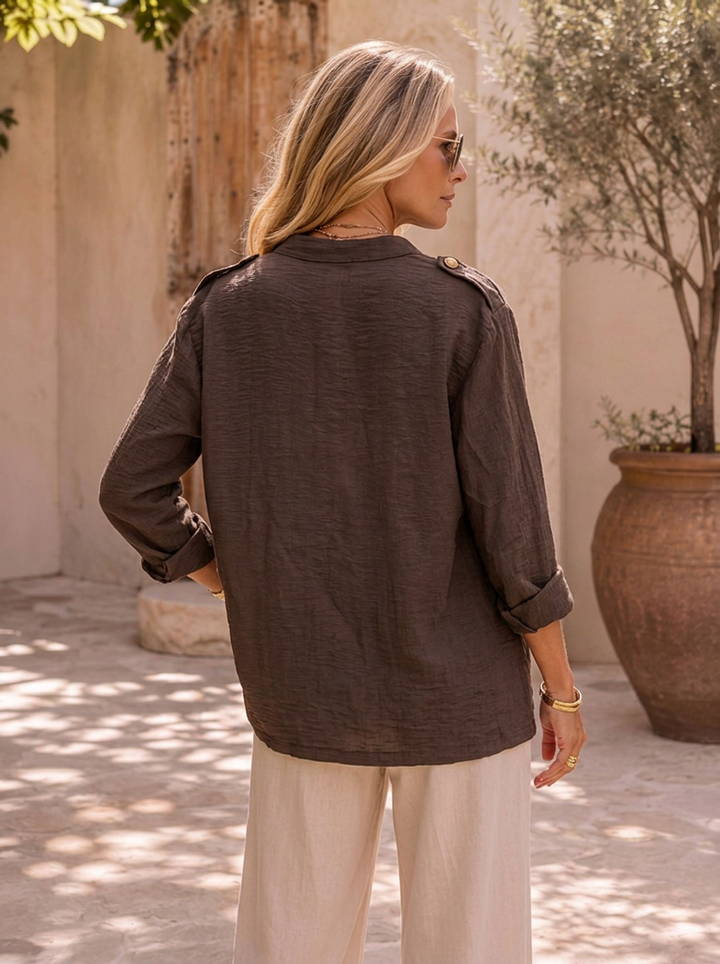 “NADIA” Military Jacket chocolate brown