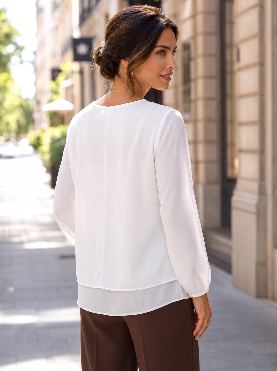 “TESSA” Side-Tie Blouse white