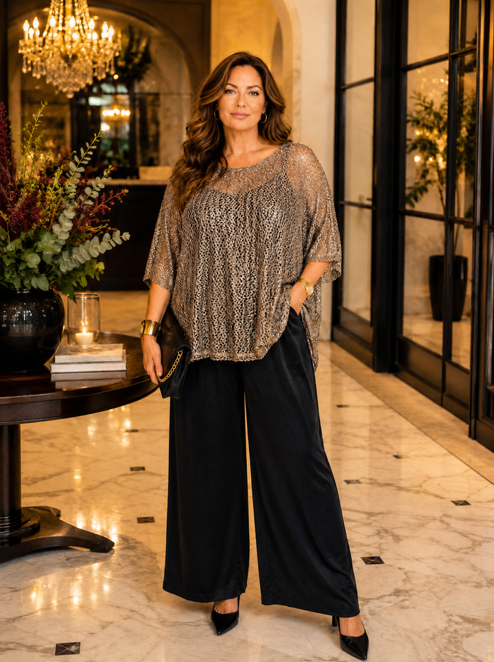 “TYRA” Fine Knit Top mocha 
