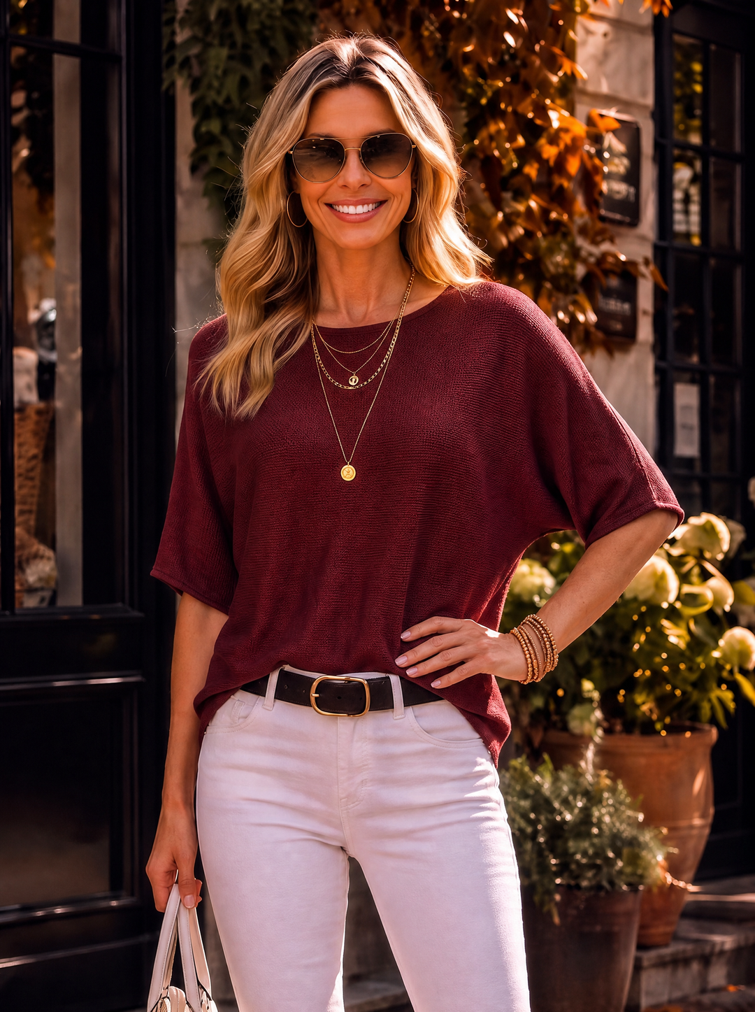 “RAYA” Soft Knit Jumper burgundy