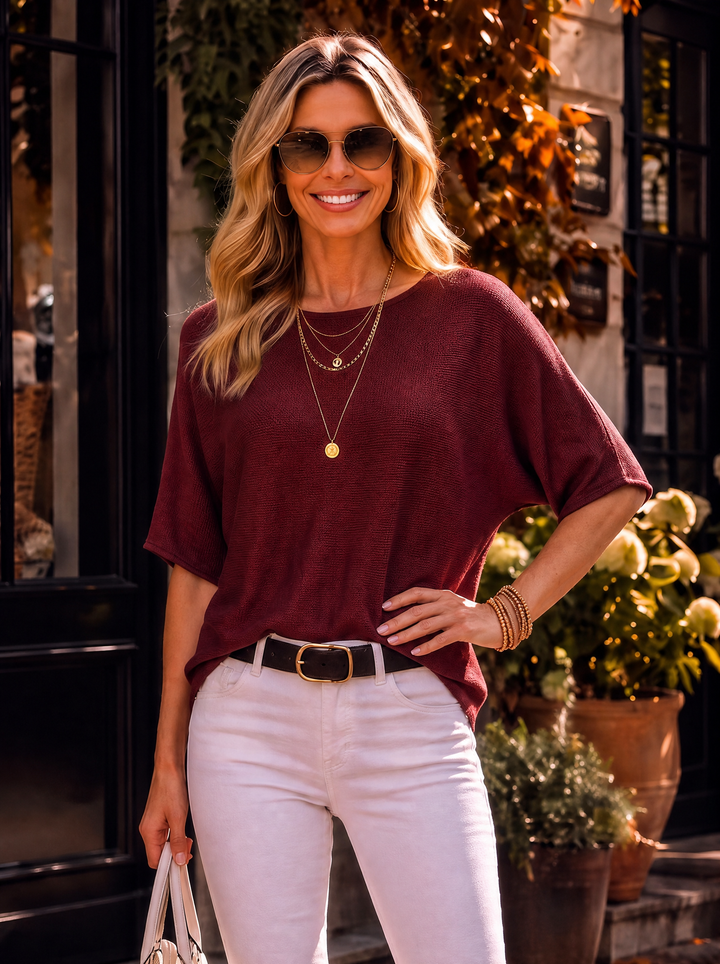 “RAYA” Soft Knit Jumper burgundy
