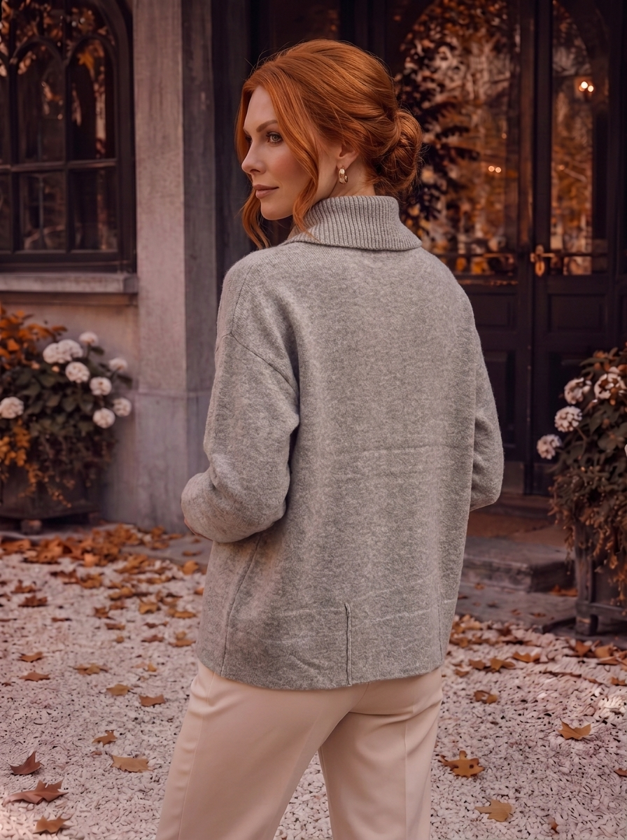 “RONNIE” Premium Zip-Through Knit Jacket/Cardigan grey
