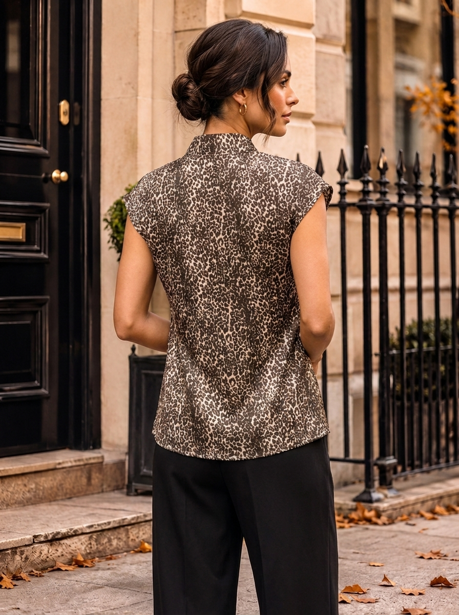“CINDY” Oriental Print Statement Blouse 
