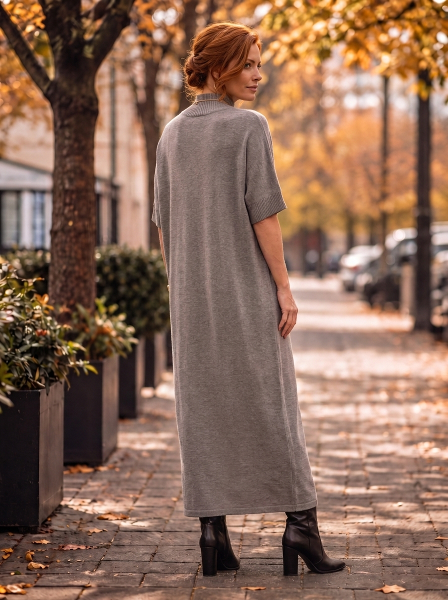 “ELIZA” Luxe Soft Knit Turtle Neck Maxi Dress 
