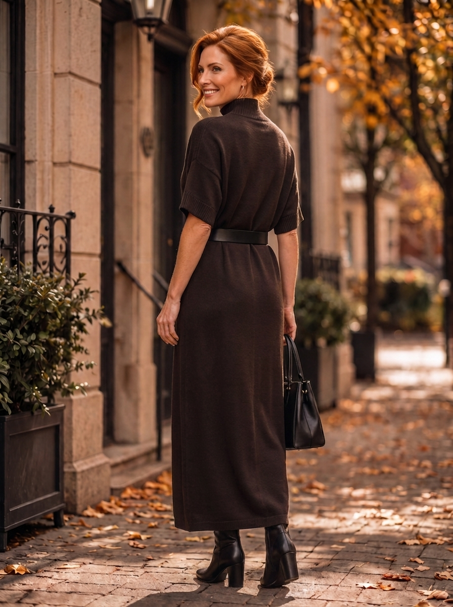 “ELIZA” Luxe Soft Knit Turtle Neck Maxi Dress 