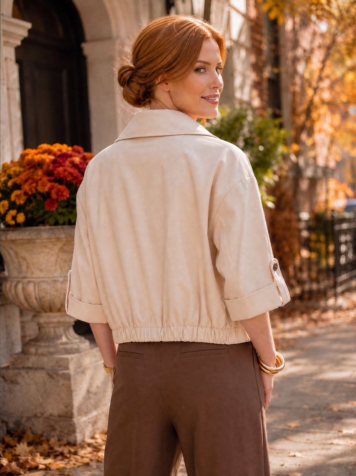 “NELLIE” Cropped Jacket cream