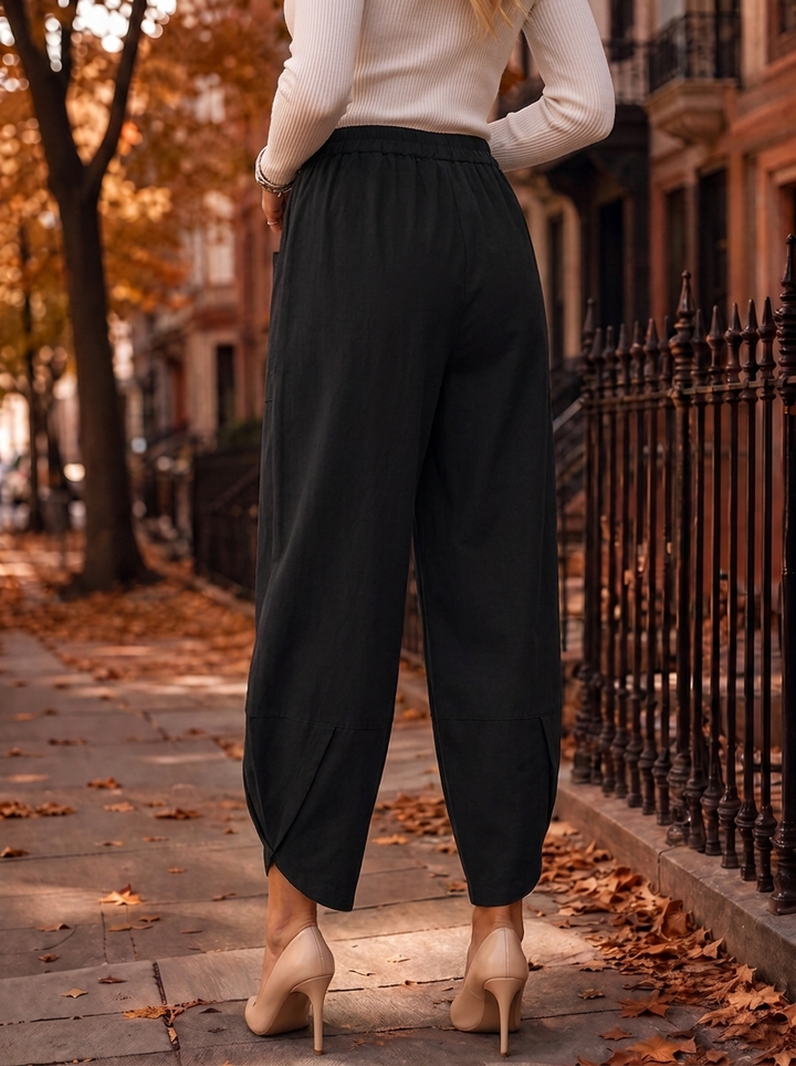 “LARA” Lagenlook Canvas Tulip Trousers