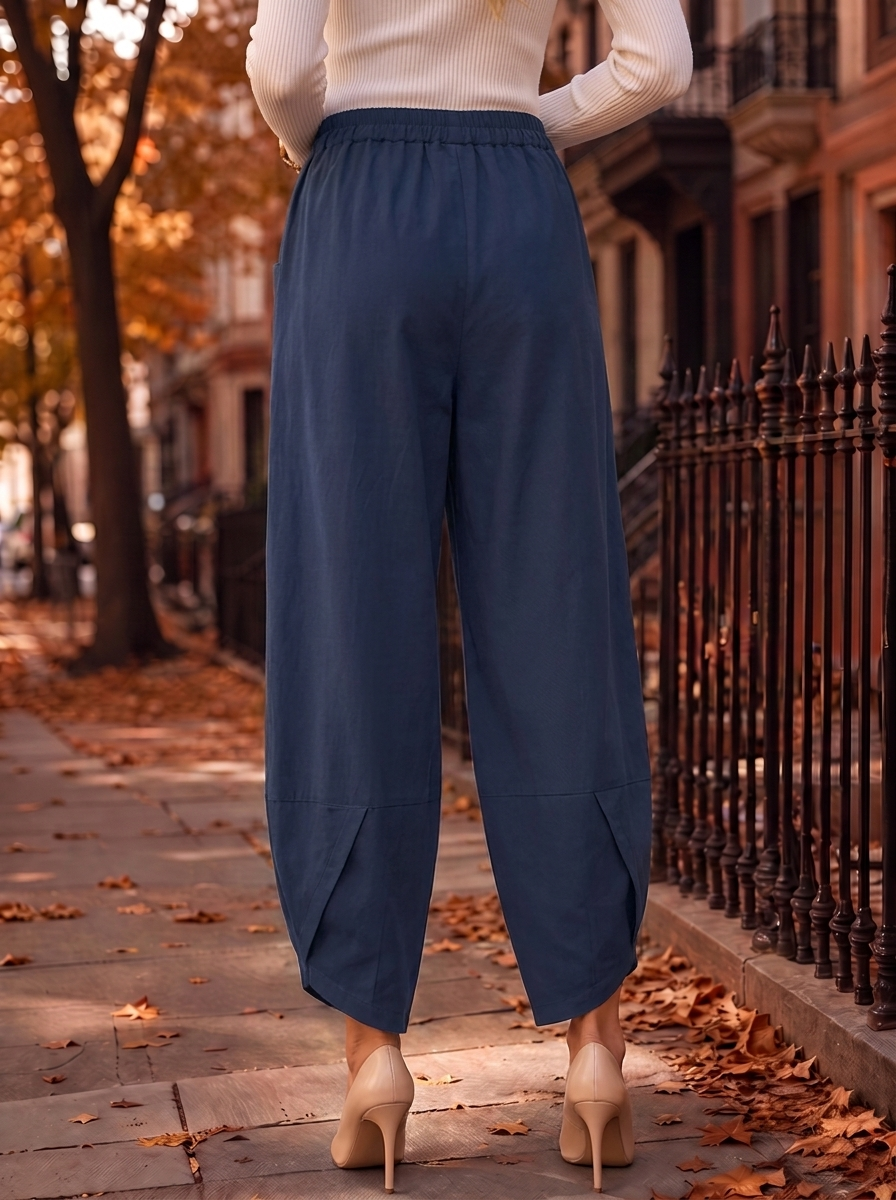 “LARA” Lagenlook Canvas Tulip Trousers