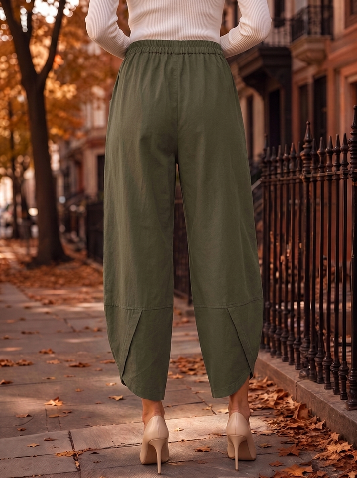 “LARA” Lagenlook Canvas Tulip Trousers