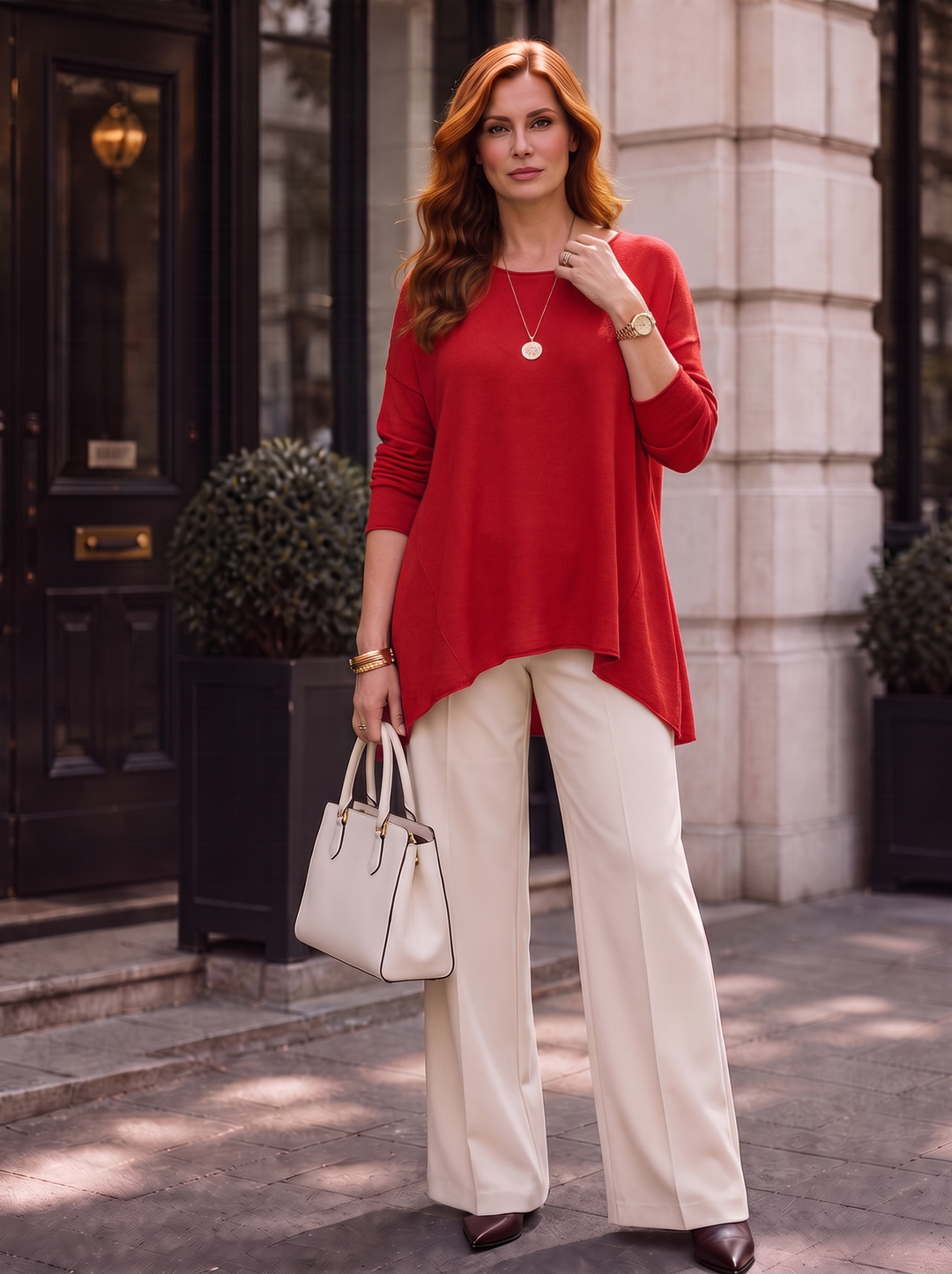 “EVIE-ROSE” Soft Knit Jumper red