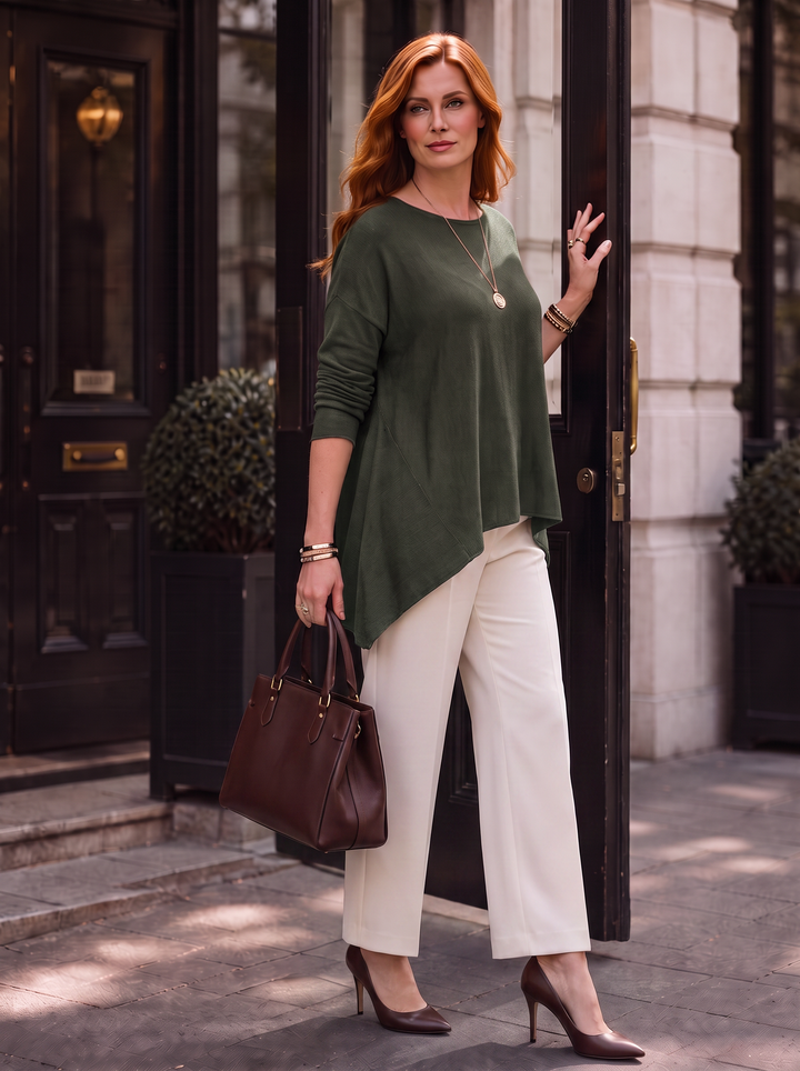 “EVIE-ROSE” Soft Knit Jumper khaki green