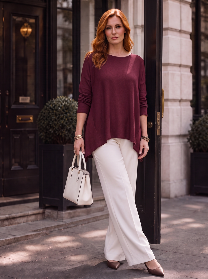 “EVIE-ROSE” Soft Knit Jumper burgundy