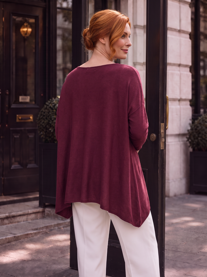 “EVIE-ROSE” Soft Knit Jumper burgundy