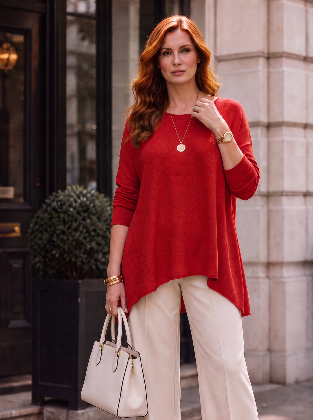 “EVIE-ROSE” Soft Knit Jumper red
