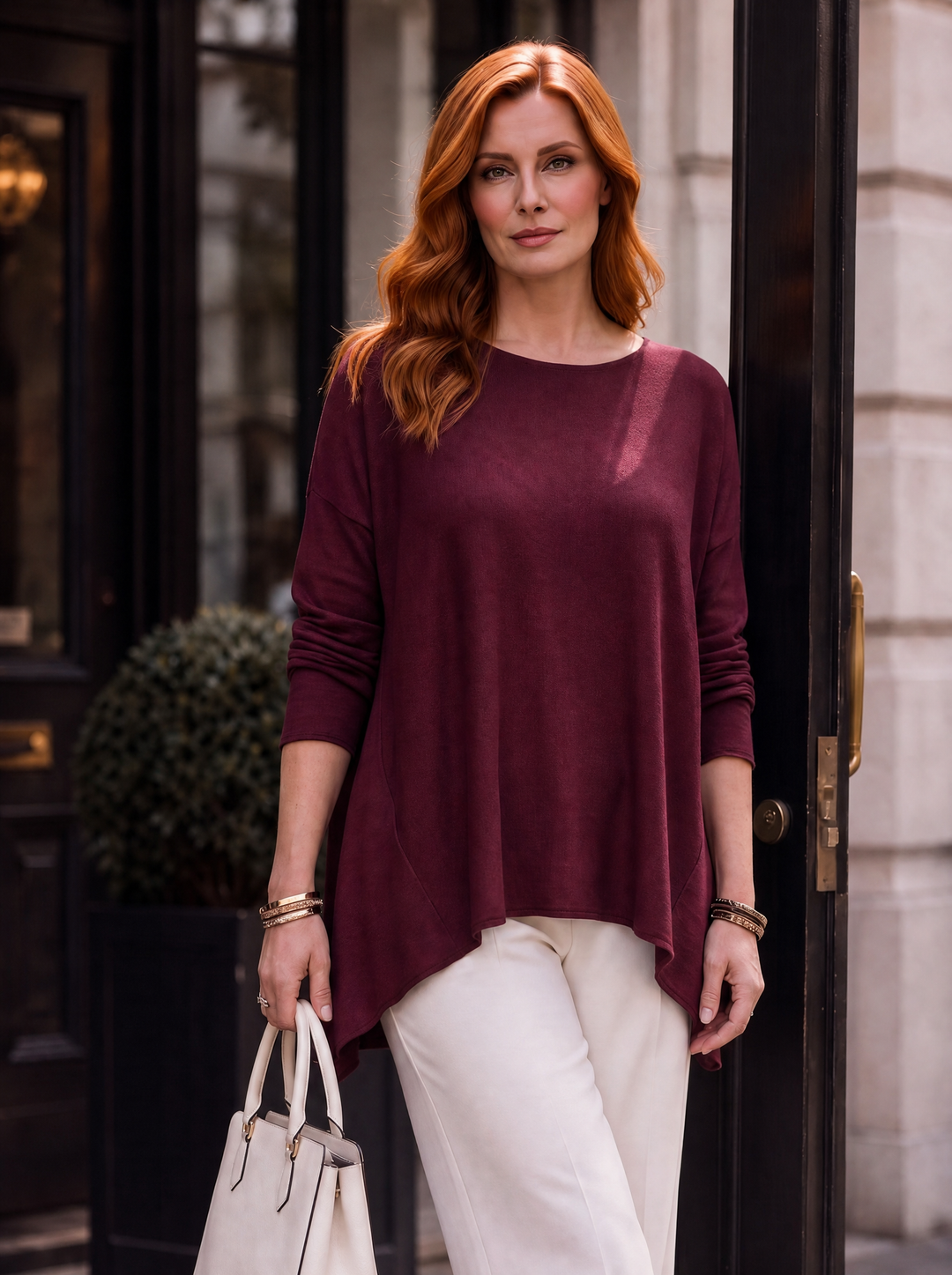 “EVIE-ROSE” Soft Knit Jumper burgundy