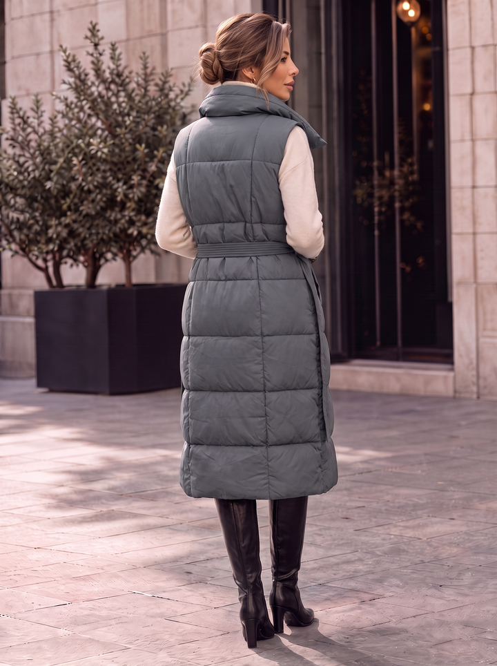 “RORY” Premium Quilted Longline Quilted Gilet grey