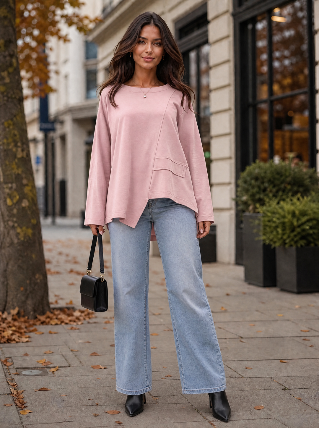 “KENZIE Collection” Asymmetric Sweat Top