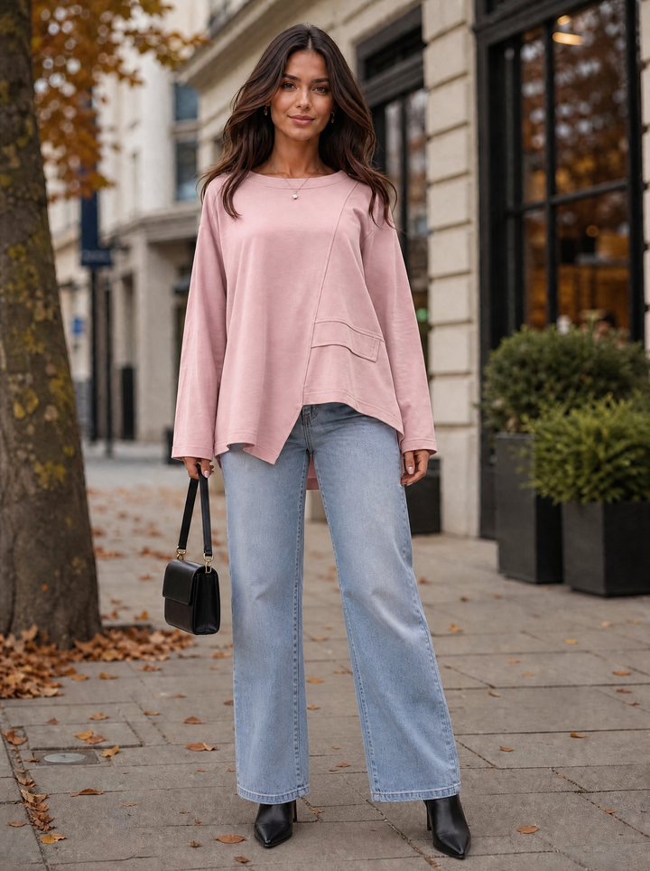 “KENZIE Collection” Asymmetric Sweat Top