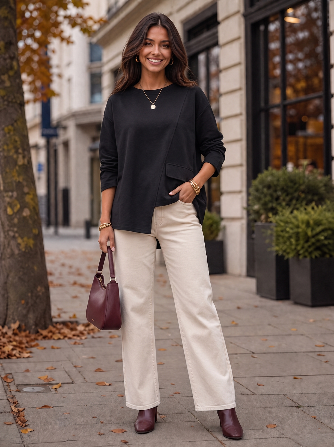 “KENZIE Collection” Asymmetric Sweat Top