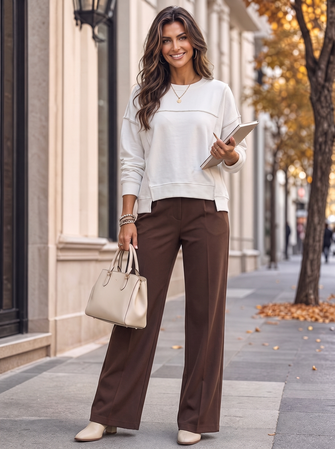 “KENZIE Collection” Contrast Stitch Sweat Top
