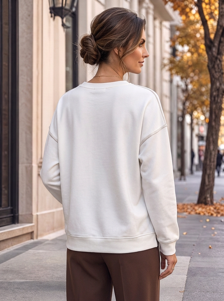 “KENZIE Collection” Contrast Stitch Sweat Top