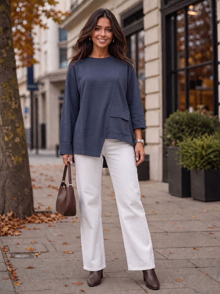 “KENZIE Collection” Asymmetric Sweat Top