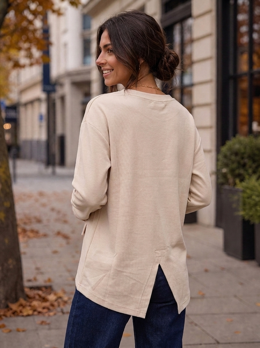 “KENZIE Collection” Asymmetric Sweat Top