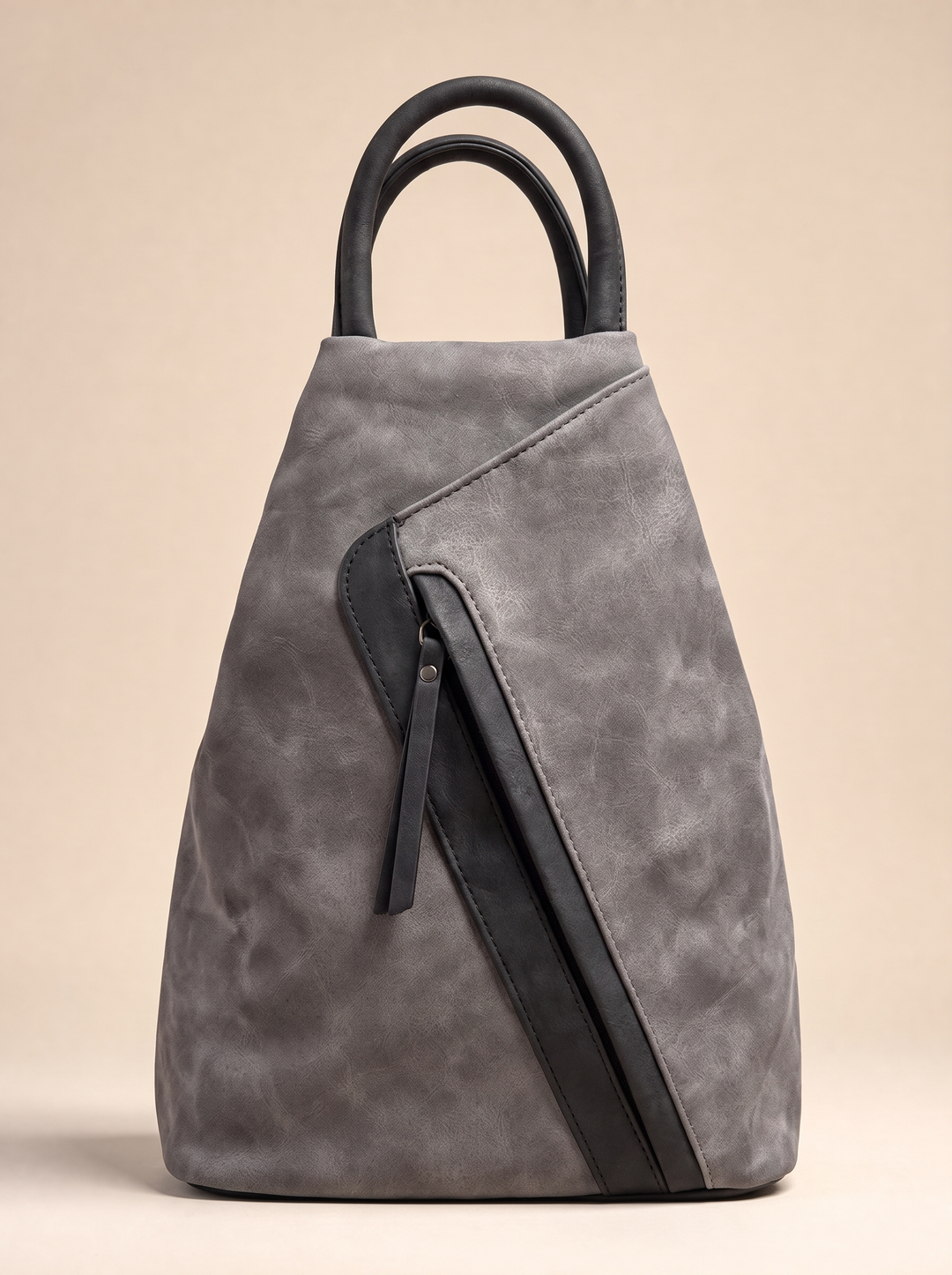 “BERNY” Contrast Zip Backpack grey