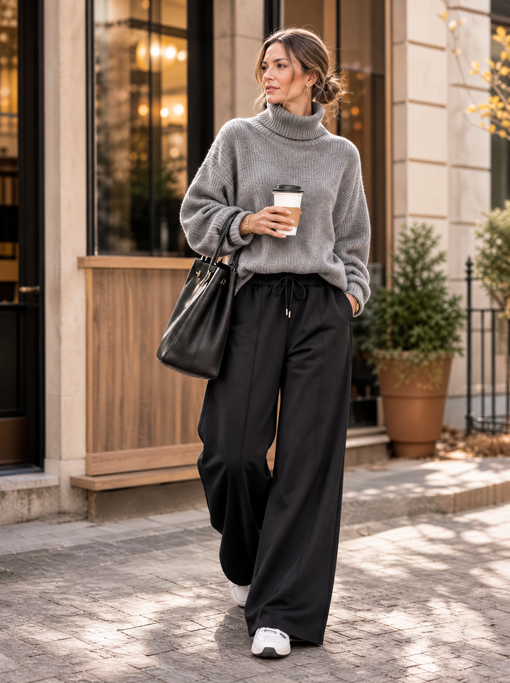 “BETHANY” Luxe Wide Leg Scuba Trousers