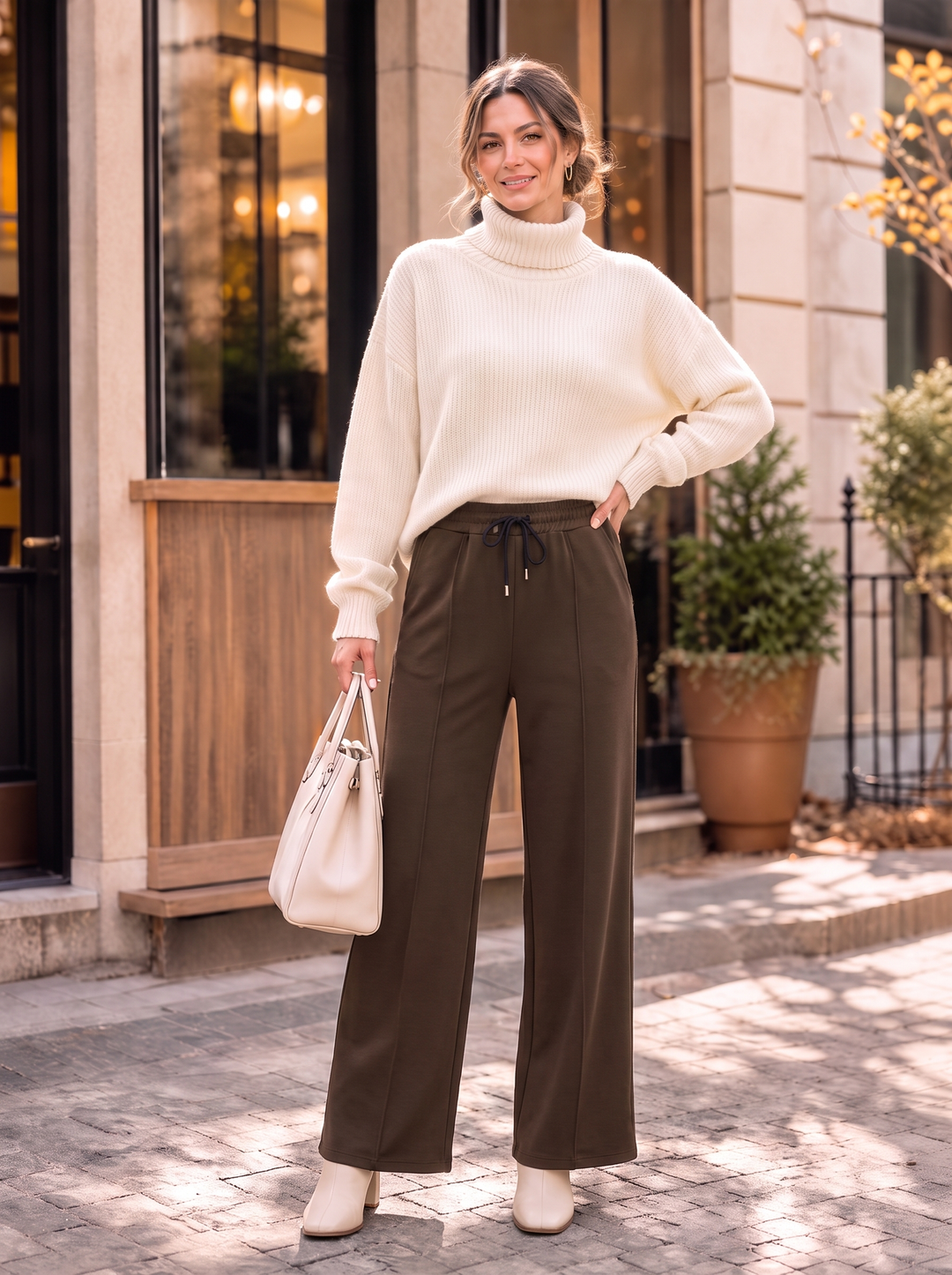 “BETHANY” Luxe Wide Leg Scuba Trousers
