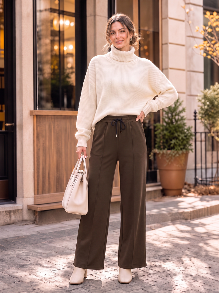 “BETHANY” Luxe Wide Leg Scuba Trousers