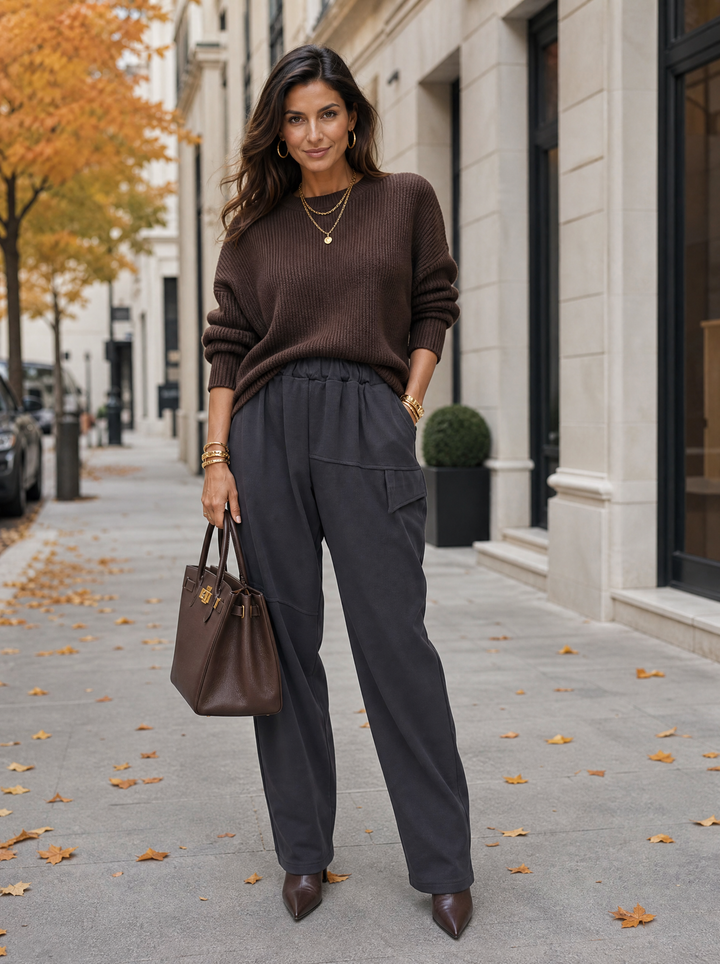 “KENZIE Collection” Cargo Barrel Trousers slate grey