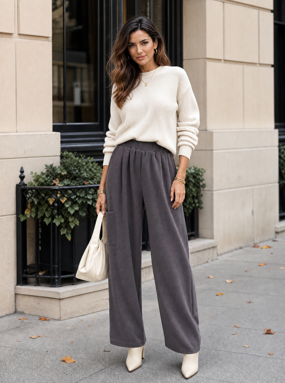 “KENZIE Collection” Relaxed Utility Barrell Trousers grey