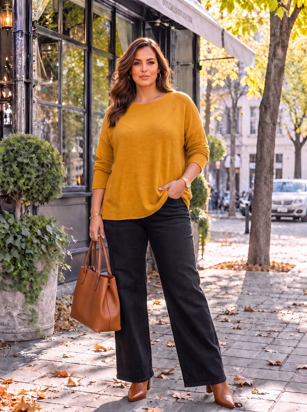 “MAGNOLIA” Curve Soft Knit Jumper mustard