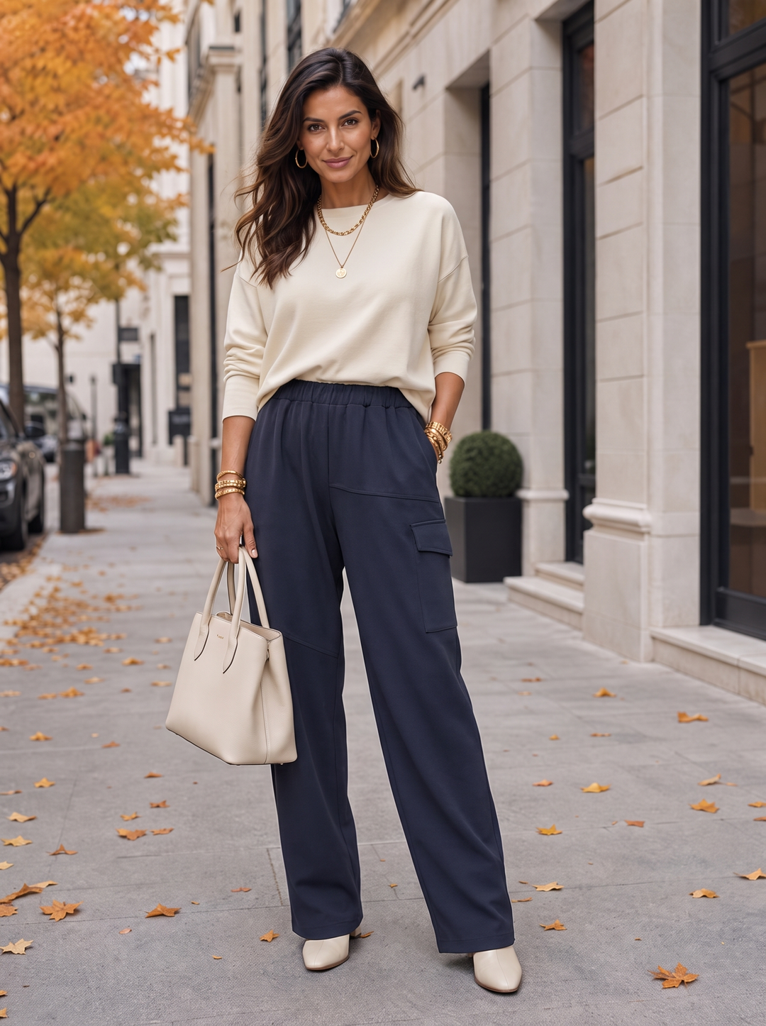 “KENZIE Collection” Cargo Barrel Trousers navy