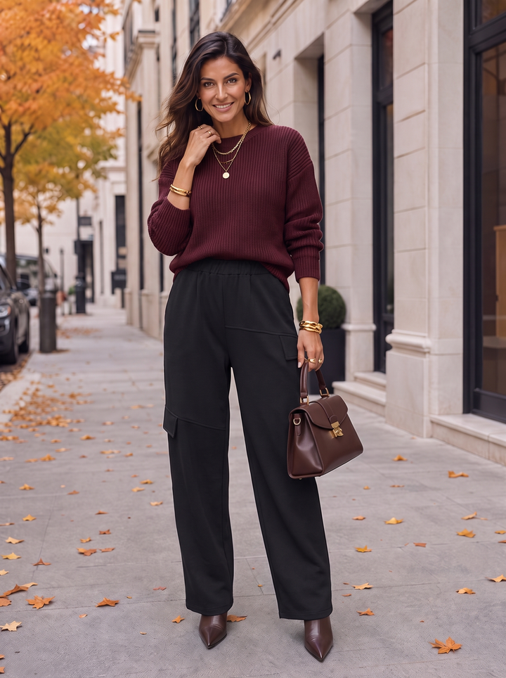 “KENZIE Collection” Cargo Barrel Trousers black