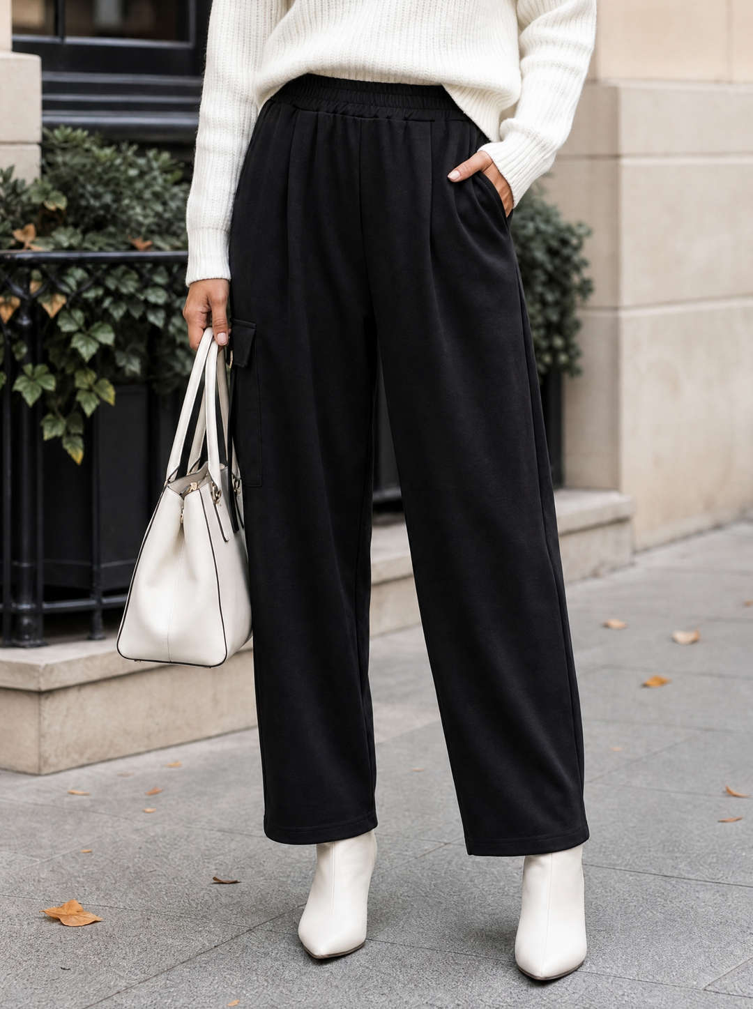 “KENZIE Collection” Relaxed Utility Barrell Trousers black